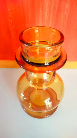 Vaso in vetro ambra vintage anni 70