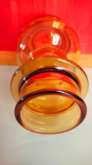 Vaso in vetro ambra vintage anni 70