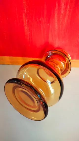 Vaso in vetro ambra vintage anni 70