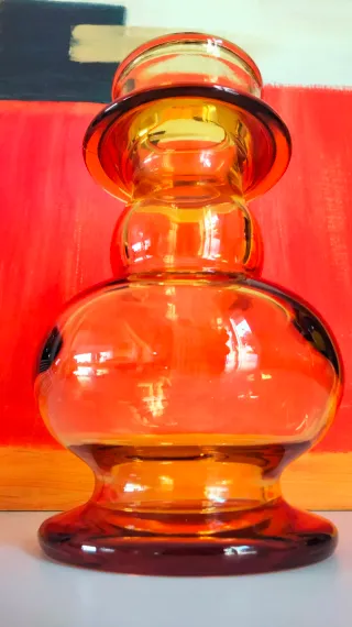 Vaso in vetro ambra vintage anni 70