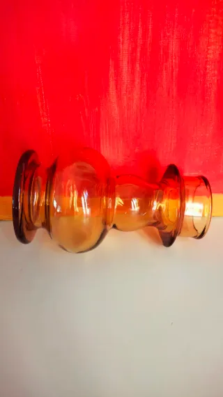 Vaso in vetro ambra vintage anni 70