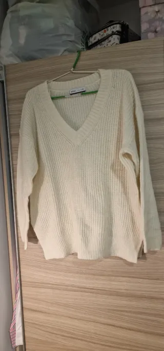 Jersey de punto blanco talla L
