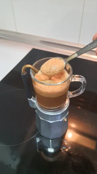 ✅️Cafetera Italiana antigua OMG de Aluminio Latón.