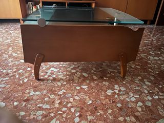 Mesa centro madera y cristal super precio