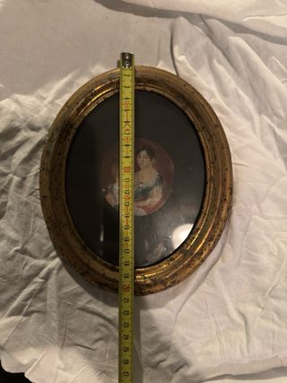 Miniatura ovale '800 madre e figlio