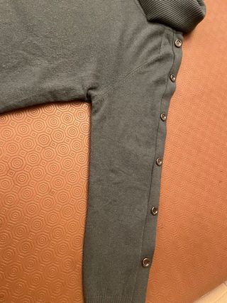 Jersey cuello alto mujer verde oscuro