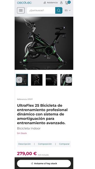 Bicicleta Spinning Cecotet UltraFlex.Muy muy nueva