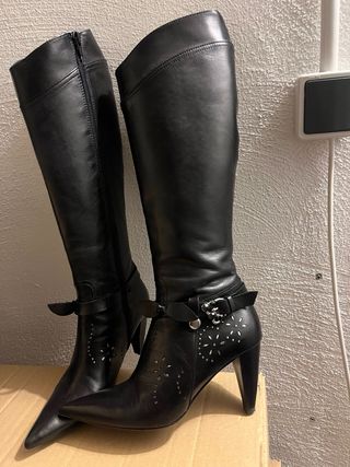 Botas de piel Luciano Barachini negras