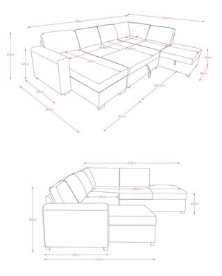 Divano angolare grigio 3m con penisole