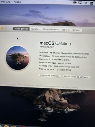 MacBook Pro Retina 2012 Plata