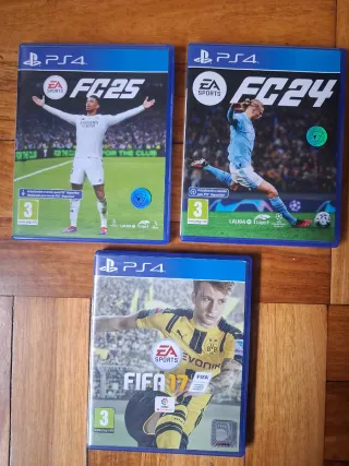 Lote 3 Videojuegos PS4: FC25, FC24, FIFA17