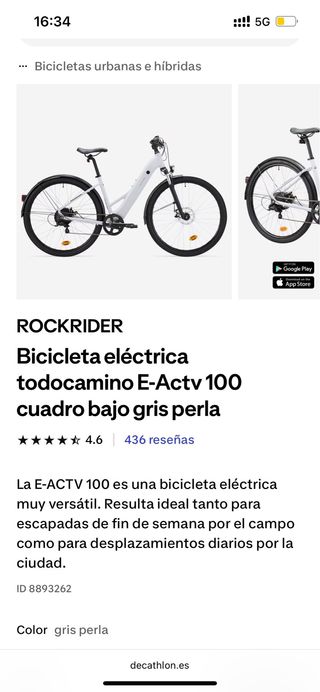 Bici Eléctrica E-ACTV 100 Decathlon Nueva