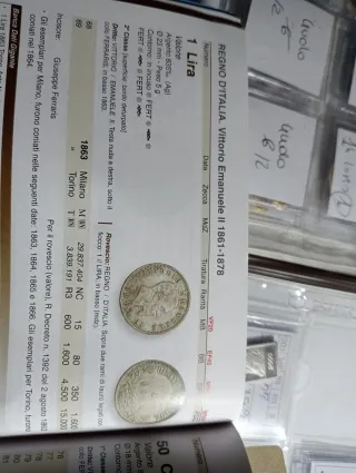 Moneta Regno d'Italia 1 Lira Argento