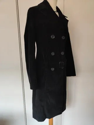 Abrigo negro pana vintage años 2000  S 36