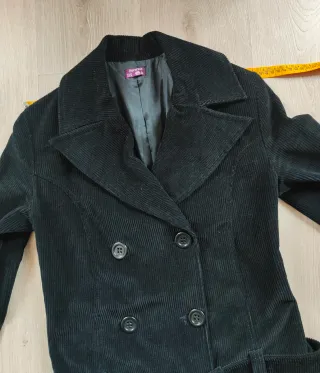 Abrigo negro pana vintage años 2000  S 36