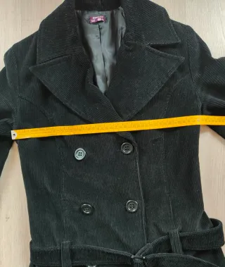 Abrigo negro pana vintage años 2000  S 36