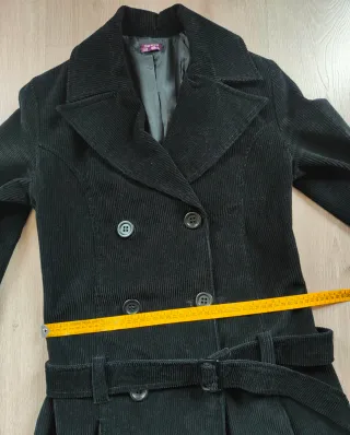 Abrigo negro pana vintage años 2000  S 36