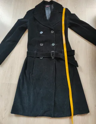 Abrigo negro pana vintage años 2000  S 36