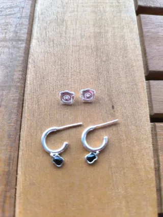 Pendientes Tous Aro oso Onix Plata