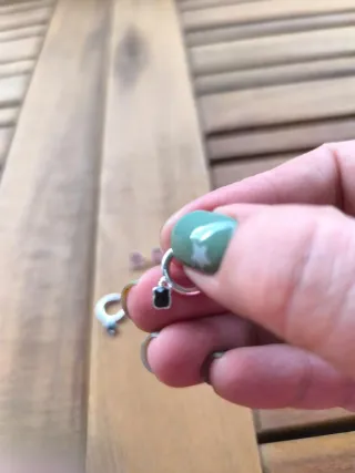 Pendientes Tous Aro oso Onix Plata