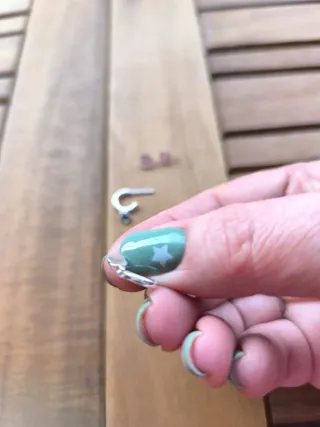 Pendientes Tous Aro oso Onix Plata