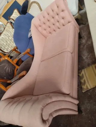 Sillón vintage rosa y azul