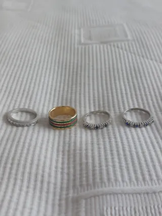 Anillo plata con piedras