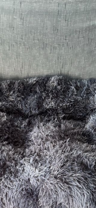 Cama para perro grande azul y negro