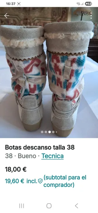 Botas de descanso talla 38