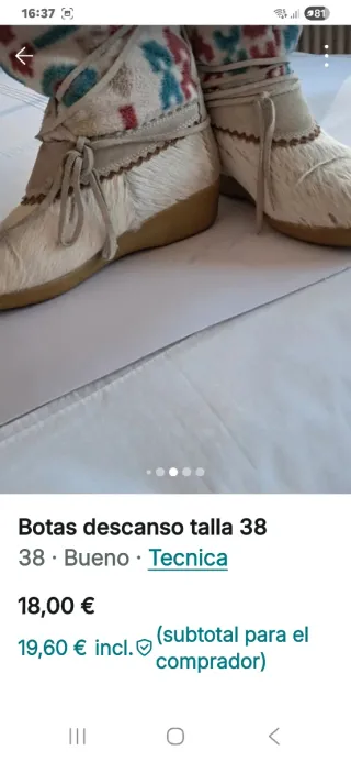 Botas de descanso talla 38