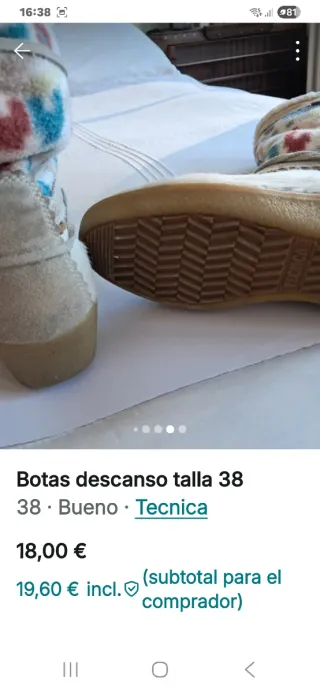 Botas de descanso talla 38