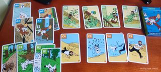 Cartas Tintin juego familias precintadas