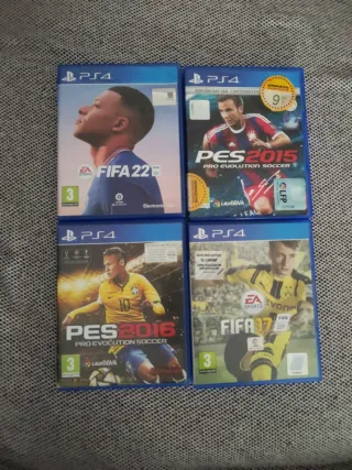 Lote 4 Juegos Fútbol PS4: FIFA 22, PES 2015, PES 2