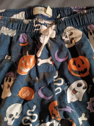 Pigiama per bambini Halloween blu e arancione. 6 e 7 anni