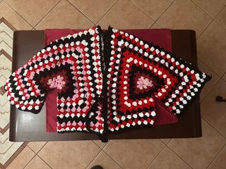 Maglia aperta granny ciniglia multicolor