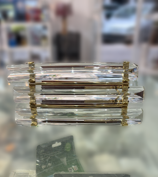 Applique da parete vintage in cristallo e metallo