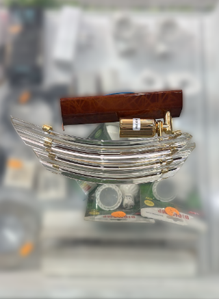 Applique da parete vintage in cristallo e metallo