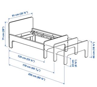 Cama extensible IKEA SLÄK + colchón