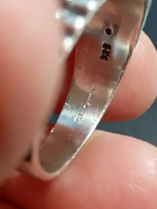 Anillo Plata Ley Malaquita talla exacta 25,5 mm