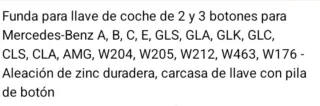 Funda Llave Mercedes Negra Diseño Diamante