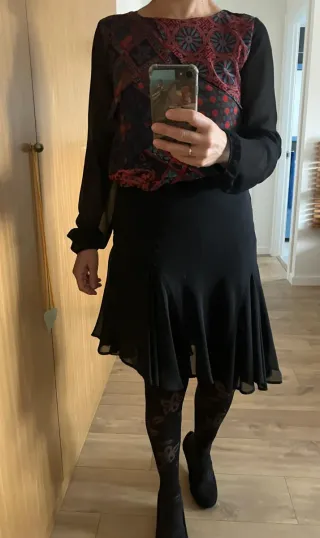 Falda de tul negra mujer