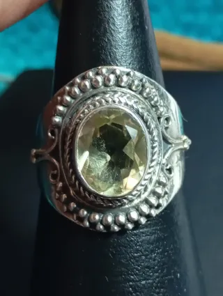 Anillo Plata Ley Ovalado citrino