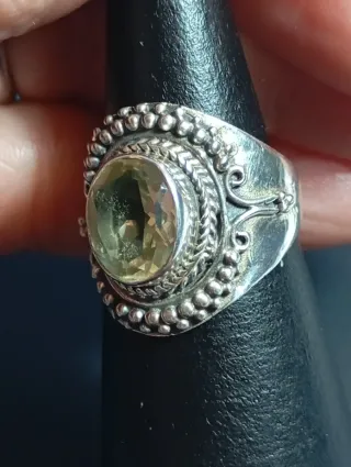 Anillo Plata Ley Ovalado citrino