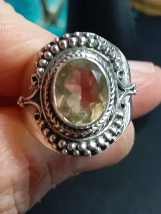 Anillo Plata Ley Ovalado citrino