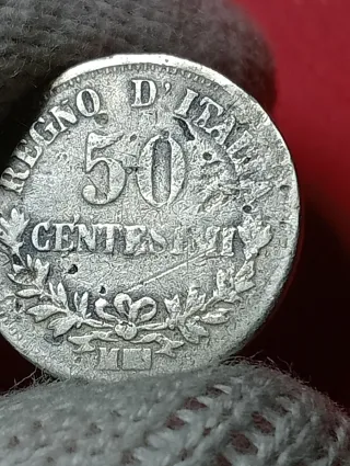 Moneta Regno d'Italia 50 Centesimi Argento