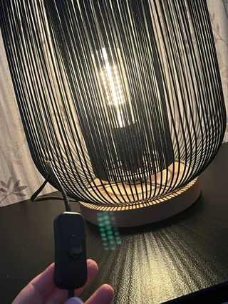 2 Lámparas  de mesa metal y madera