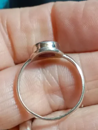 Anillo Plata Ley rubí facetado