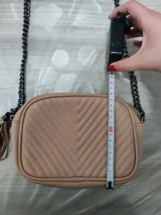 Borsa a tracolla trapuntata beige