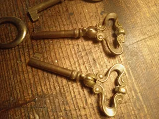 Set 5 Chiavi Vintage Decorative ottone per mobili