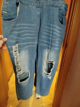 Peto Vaquero Clarito Mujer Rotos Talla Grande